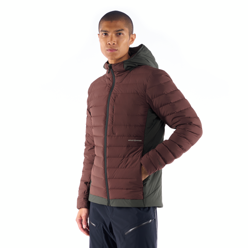 Artilect Mens Divide Fusion Stretch Hoodie Amaranth / Black-4